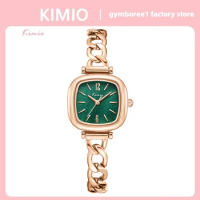 KIMIO Womens Watch Quartz Square Open Work Bracelet Strap Waterproof Top Casual Ladies Wristwatch Reloj Mujer Japan Movement