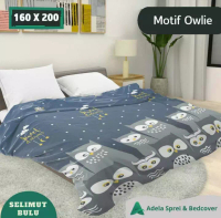 Adela Sprei &amp; Bed Cover Adela - Selimut Bulu 160x200 - OWLIE