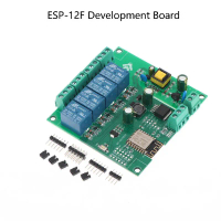 โมดูลรีเลย์ WIFI ไร้สาย, ESP8266, 4 ช่อง, โมดูลจ่ายไฟสลับ AC-DC, ESP-12F, บอร์ดพัฒนาอินเตอร์เนท, เข้