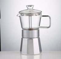 玻璃鋁合金組合摩卡壺咖啡機鋁制咖啡壺咖啡器具油脂可視單閥