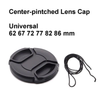 Center Pinch Lens Cap 62 67 72 77 82 86 mm Universal Plastic For Sony Canon Nikon Pentax Olympus Panasonic Fujifilm Panasonic