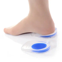 Soft Silicone Gel Insoles for Heel Spurs Pain Foot Cushion Foot Massager Care damping Half Heel Insole Heel Pad Height Increase