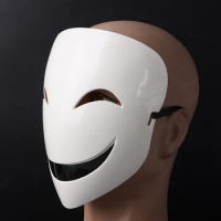 Adults Japanese Anime Black Bullet Hiruko White Visible Adjustable Mask Helmet Cosplay Costume Props Halloween Gifts Collection
