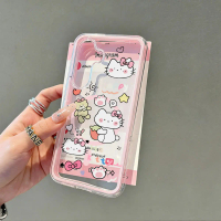 Strawberry hugging Hello Kitty cartoon dual color airbag magnetic case for Samsung CH284 S /S22 PLUS