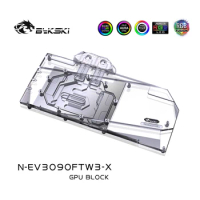 Bykski Water Block Use for EVGA RTX3090 / RTX 3080 FTW3 ULTRA GAMING GPU Card / Full Cover Copper Radiator / RGB Light
