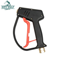 Short Wand Pressure Washer Gun Power Washer Gun With 1/4 Inch Quick Connect Coupler M22 Inlet Thread Car Cleaning Gun