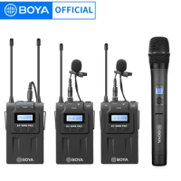 BOYA BY-WM8 Pro Professional Dual-Channel UHF Wireless Lavalier Lapel Microphone System for Camera iPhone PC DSLR LiveBroadcast