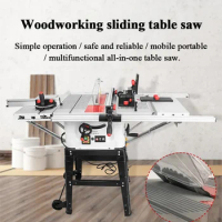 Multifunctional 10-inch woodworking sliding table saw woodworking small precision sliding table saw cutting electric saw table