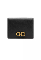 Salvatore Ferragamo Ferragamo Calf Leather Small Bifold Wallet Black 726512