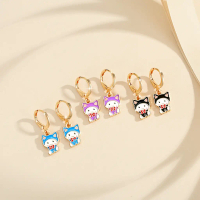 Anting Anak Korea Lapis Emas Anti Karat Lucu Kucing Fashion Aksesoris TX100