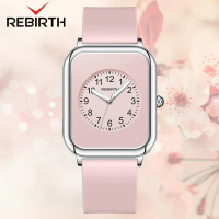 !T E R B A R U!REBIRTH Jam Tangan Wanita Mode Bisnis Display Kuarsa Jam Wanita Tali Jala Anti Air Ja