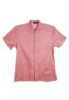 Eastern Classic Eastern Classic Men Traditional Wear - Cotton Samfu Shirt in Check Red
