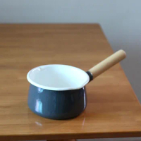 15 cm Dark gray curling milk pan slice hand pot instant noodle pot complementary food pot single handle milk pot butter pot