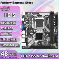 H61S LGA 1155 Motherboard For Intel Core i7 / i5 / i3 / Pentium / Celeron LGA1155 DDR3 M-ATX Intel placa mae Motherboards H61S