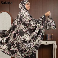 Pusat Mukena Indonesia - Mukena 2in1 Dewasa Katun Mikro Starla SAKURA HITAM