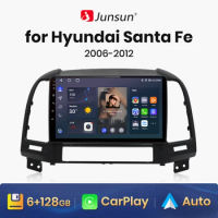 Junsun V1 AI Voice Wireless CarPlay Android Auto Radio for Hyundai Santa Fe 2 2006-2012 4G Car Multimedia GPS 2din autoradio