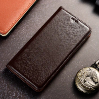 Lychee Pattern Genuine Leather Magnetic Flip Cover For Meizu 15 16 16s 16xs 16T 17 18 18X 18s Pro Cases