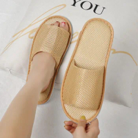 5Pairs/Lot Men Women Disposable Slippers Hotel Open Toe Mesh Slides Non-slip Travel Indoor Spa Guest Slipper Light Portabl