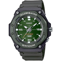CASIO卡西歐 有型運動風格大三針指針運動錶-綠面 (MW-620H-3A)/48.1mm