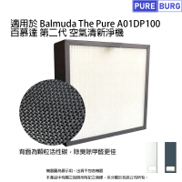 適用百慕達Balmuda第二代空氣清淨機The Pure A01D 副廠替換用2合1高效除臭HEPA濾網