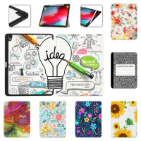 2019 Newest Printing Leather Case Cover for iPad 9.7 inch 2018&amp;2017 with Pencil Holder + Soft Bcak Cover Smart Case