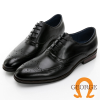 GEORGE 喬治皮鞋經典系列 真皮翼紋雕花牛津鞋 -黑 115013CZ