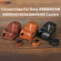 PU Leather Camera Case for Sony A5000 A5100 Full Body Shell Protective Camera Bag for Sony A6000 A6100 A6300 A6400