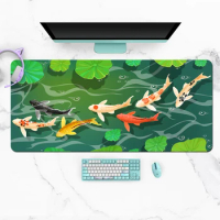 Extra Large Kawaii Gaming Mouse Pad Cute Japanese Harmony Koi Fish XXL Desk Mat Water Proof Nonslip Laptop Desk Accessories