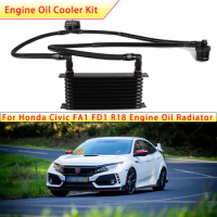 Battle Bee Engine Oil Cooler Kit For Honda Civic FA1 FD1 R18 Engine Radiator Oil Filter Sandwich Plate Adapter Cooling System