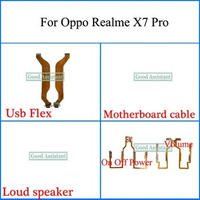 For Oppo Realme X7 Pro 5G RealmeX7 Pro RMX2121 BBK R2121 Usb Flex Loud speaker Motherboard cable On Off Power Volume Flex Cable