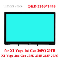 for 01AW977 X1 Yoga 1st Gen 20FQ 20FR ThinkPad 01AX899 X1 Yoga 2nd Gen 20JD 20JE 20JF 20JG 14.0 QHD Laptop LCD Screen Assembly