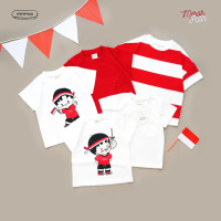 MINIMUU- Merah Putih Series (Kaos Polos Anak Kaos Bayi Kaos Katun Kaos Polos Pocket Kaos Putih)
