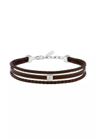 Maserati Maserati Leather Bracelet ,Men's Jewels ,Stainless Steel,19+3.5cm, Rose gold plated, Brown,