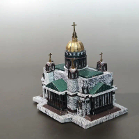 Kuangmo Saint Isaac's Cathedral in St. Petersburg All-Metal Stainless Steel Assembly Model 3D Glue-F