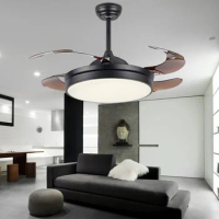 Invisible ceiling fan with lights 36/42 INCH 2 Color Changing light Modern LED invisible ceiling fan light remote control
