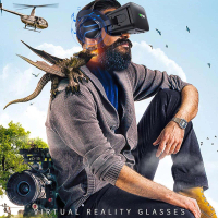 แว่นตา VR, ปรับได้, ชุดหูฟัง HiFi, แว่นตาความเป็นจริงเสมือน 3 มิติแบบอ | 360° Rotation | 3D VR Glass