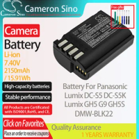 CameronSino Battery for Panasonic Lumix DC-S5 DC-S5K GH5 G9 GH5S fits Panasonic DMW-BLK22 Digital camera Batteries 2150mAh 7.40V