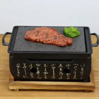 Mini charcoal barbecue grill Japanese style single slate grill high temperature volcanic stone rock pan table BBQ stove steak pl