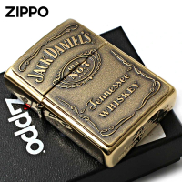 Zippo 254BJD.428 Jack Daniel's 標誌打火機高光銅凸起徽章 Jack Daniel's Label Lighter High Polish Brass Raised Emb