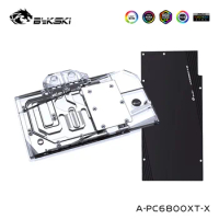 Bykski Computer Water Cooler For Yeston Powercolor Radeon RX 6800XT Graphics Card Cooling Block,Included Back Plate,A-PC6800XT-X