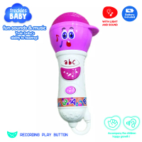Okiedog Freckles Baby Smart Toys Microphone W/Record Function W/Light and Music - PINK - (Termasuk Baterai) - Mainan Aktivitas Edukasi Bayi