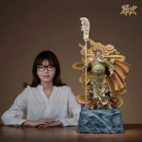 HUGE good luck God of wealth GUAN GONG statue home Company thriving business Money Drawing buddha brass Sculpture statue