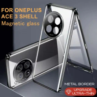 For Oneplus Ace 3 Metal Frame 360 Full Protection Case For Ace 2 pro 2V 5G Magnetic Adsorption Double-Sided Tempered Glass Cover