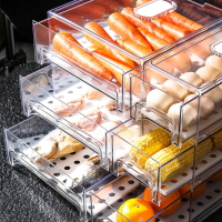 多功能抽屜式冰箱收納盒食級透明餃冷凍盒 食物保鮮收納盒