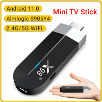 X98S500 Android 11.0 Mini TV Stick Amlogic S905Y4 2.4G/5G WiFi 4K H.265 HEVC BT Set Top Box Media Player Mini TVBox X98 S500