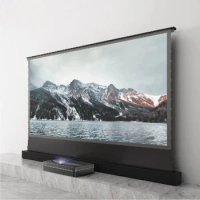 120 inch ALR UST 4K t-prism Electric Floor Rising Projector Screen Pull up Screen for Ultra short throw laser projector