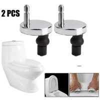 2Pcs Toilet Seat Hinges Top Close Soft Release Fitting Heavy Duty Hinge Pair Base Rubber Expansion Fixing Screw Kit