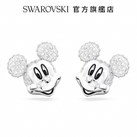SWAROVSKI 施華洛世奇 Disney Mickey Mouse 耳釘白色, 鍍白金色