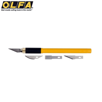 日本OLFA雕刻筆刀模型雕刻刀AK-4模型等距刻線刀切割刀(附刀片4支:圓刃*1,平刃*1,直刃*2)