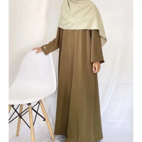 Gaun Wanita ABAYA TURKI Polos Basic Ukuran S, M, L, XL, XXL - Midi, Simple, Dress, Pesta, Casual, Pa